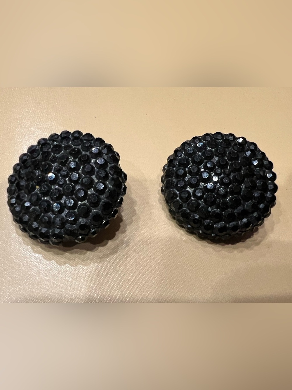 Richard Kerr Black Rhinestone Clip Earrings  - Women's Accessories